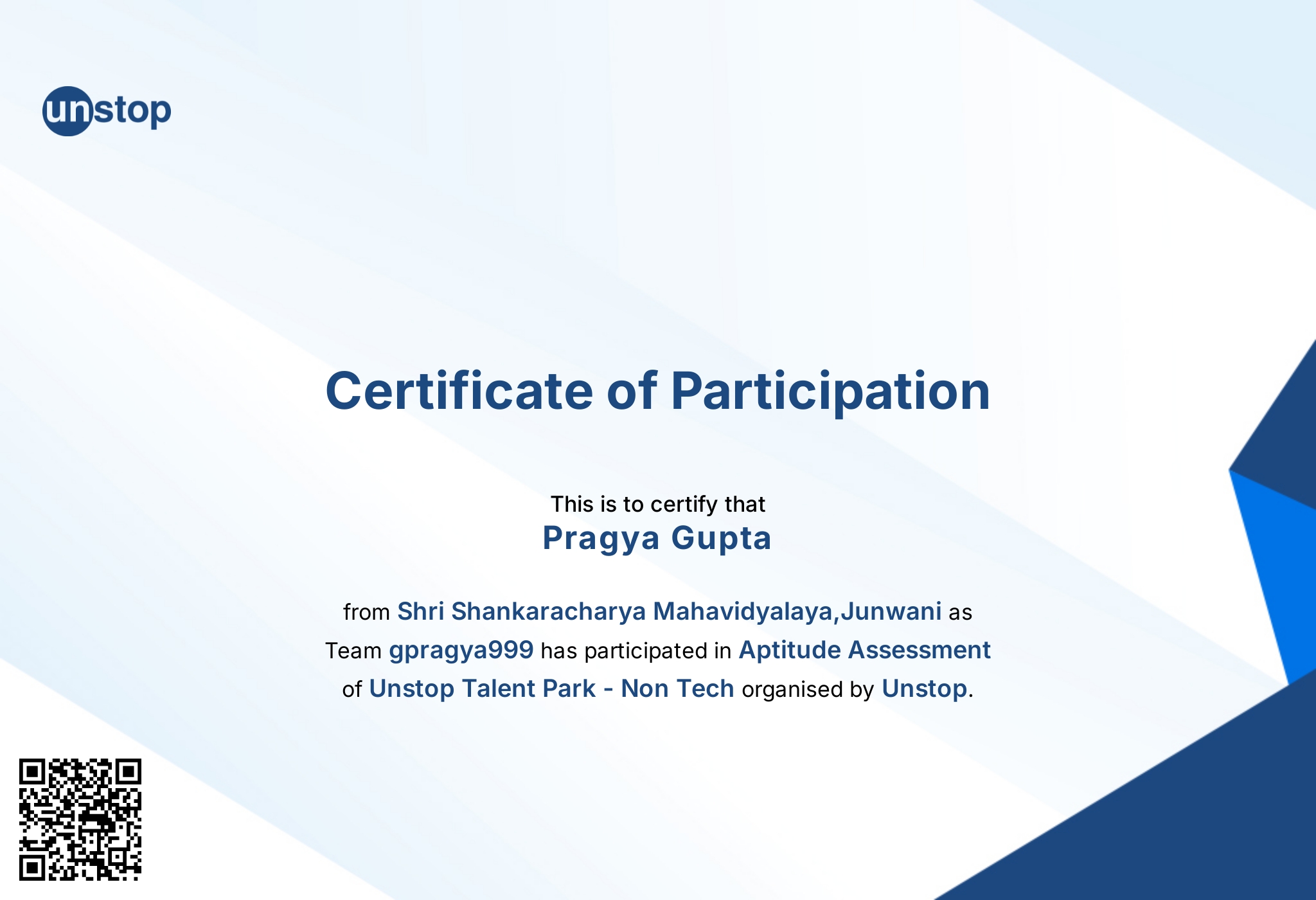 Unstop — Aptitude Assessment